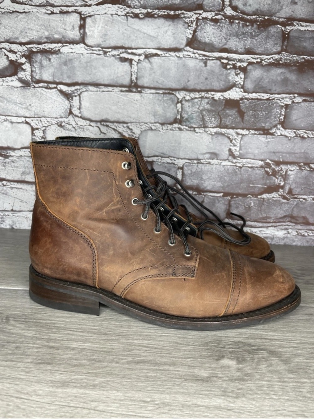 Thursday Boot Everyday Cap Toe Lace Brown Leather Boots Men Sz 10M US/43EU